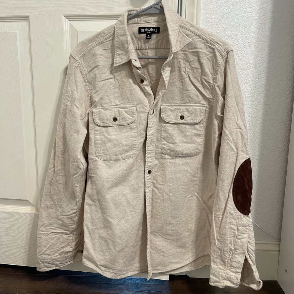 J.crew Elbow Patched Flannel Shirt